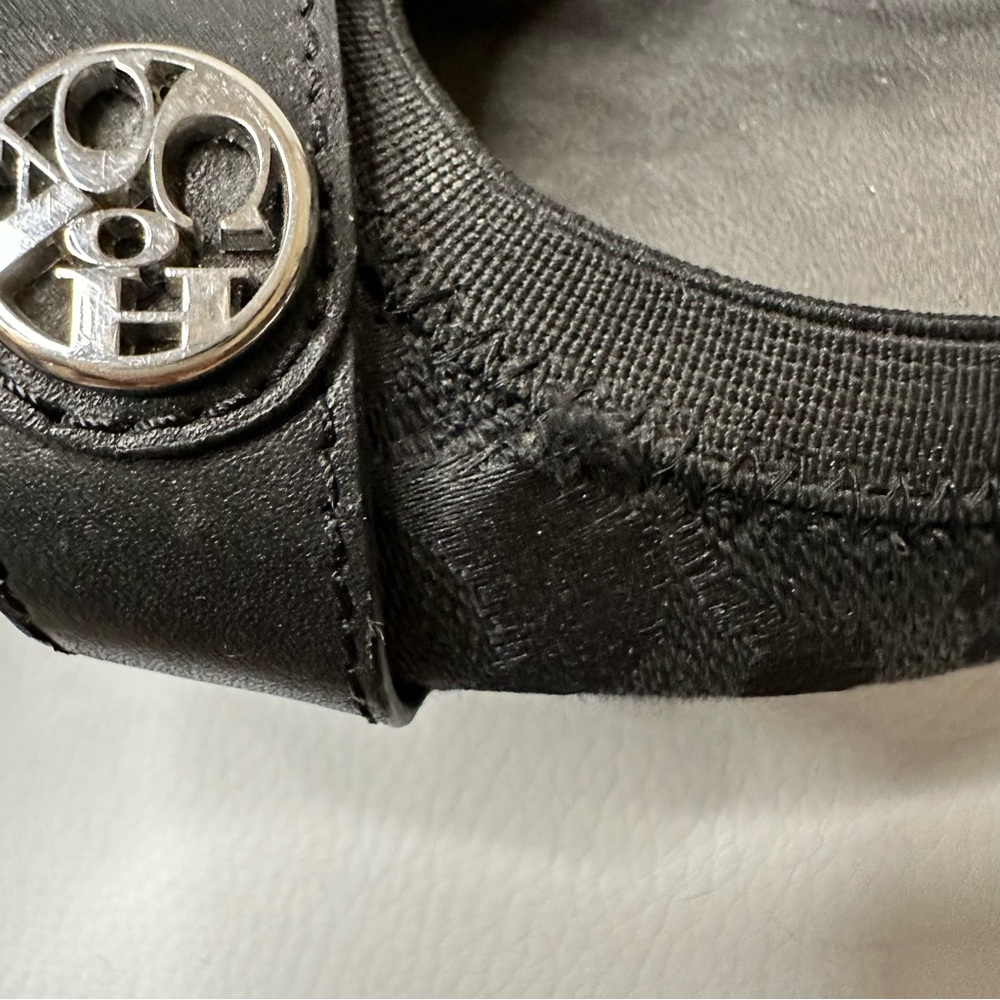 💝Coach Signature Logo Black Canvas Chelsea Elasticized Ballet Flats Black Size 6 - Picture 8 of 10